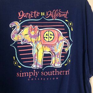 Simply Southern Dare to be Different navy blue tee XXL